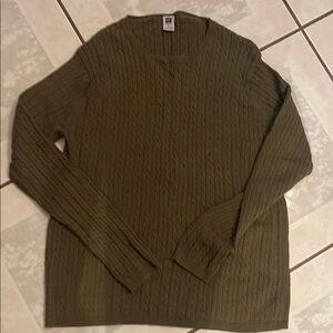 GAP Green Crew Neck Sweater Textured Knit Pullover
